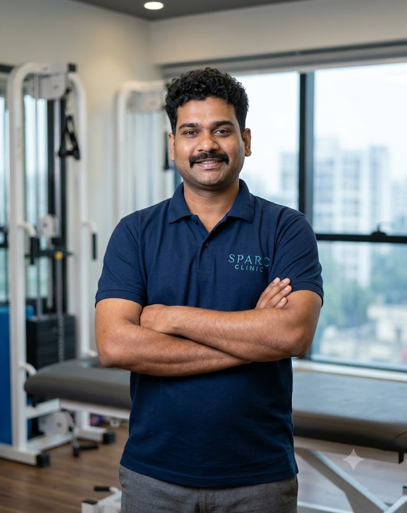 Dr. Manish Sharma in the rehab gym